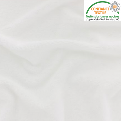 Tissu éponge microfibre bambou blanc labelisé Oeko-Tex
